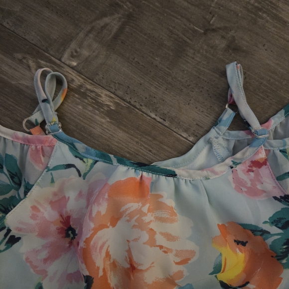 Place Floral Kids Dress - Blue and Orange - Picture 3 of 5